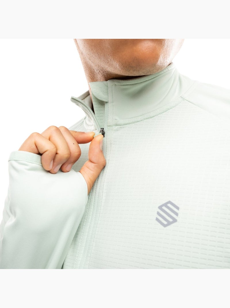 Sudadera media cremallera running hombre fitness hombre intuit Verde - Kiabi