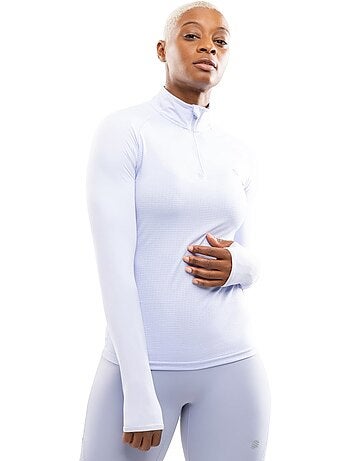 Sudadera media cremallera running mujer fitness mujer center lilac