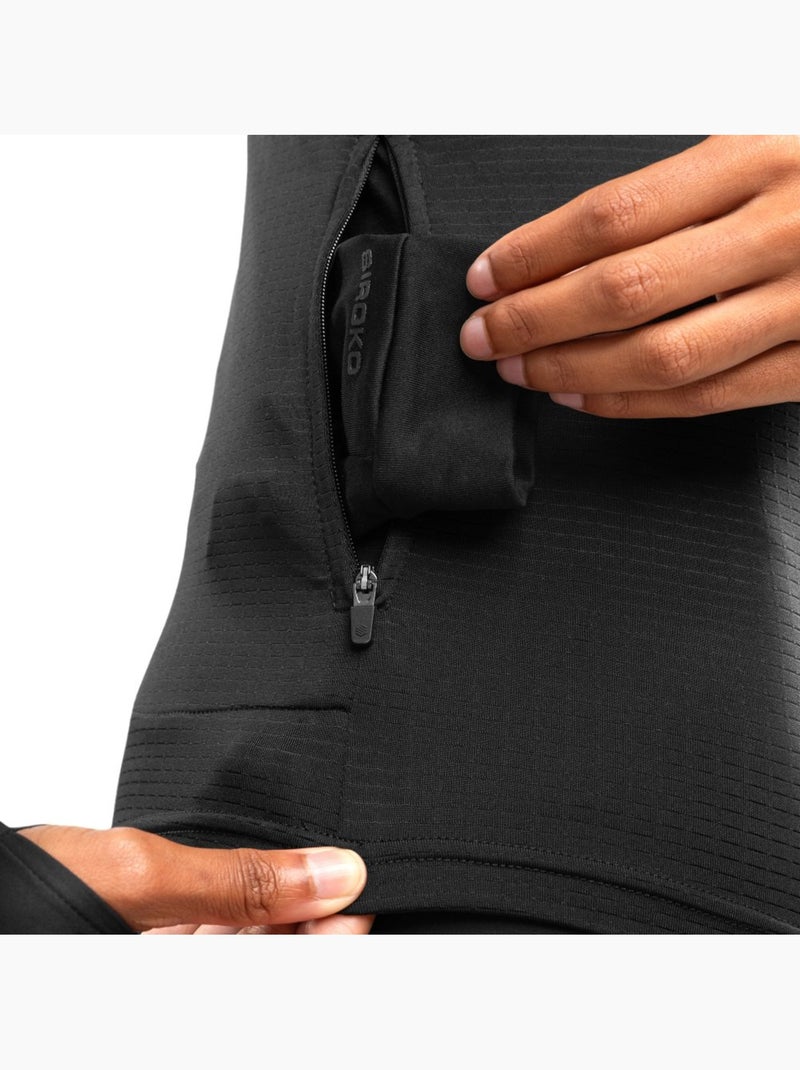 Sudadera media cremallera running mujer fitness mujer center Negro - Kiabi
