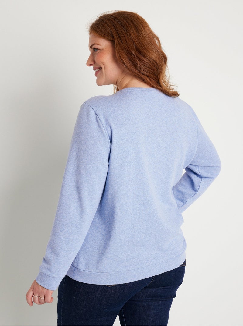 Sudadera mensaje cuello redondo - Afibel Azul - Kiabi