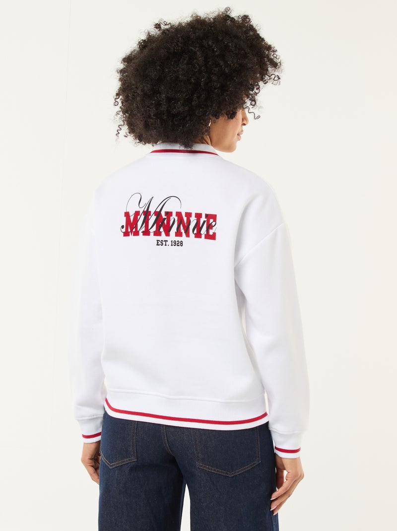 Sudadera 'Minnie' 'Disney' con cuello polo abotonado Blanco - Kiabi