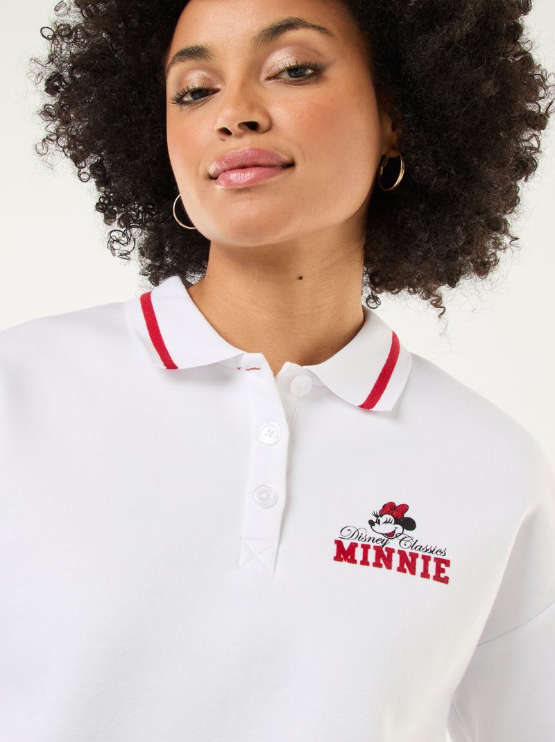Sudadera 'Minnie' 'Disney' con cuello polo abotonado Blanco - Kiabi