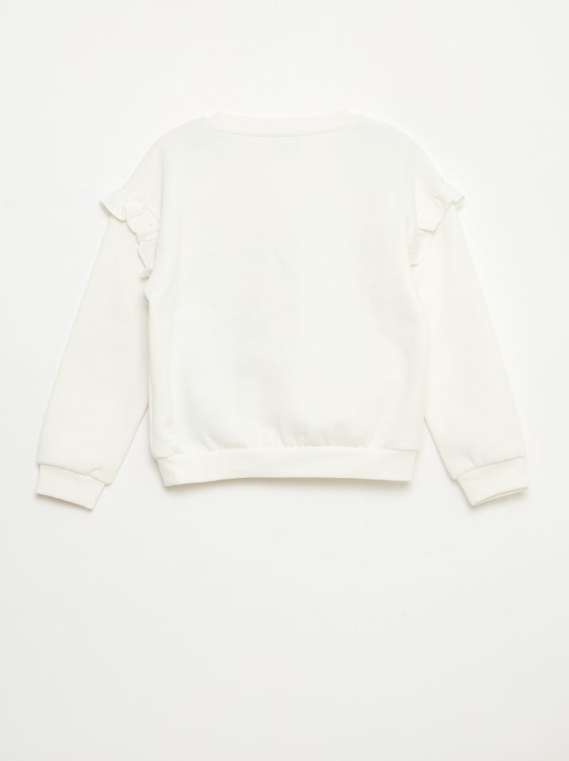Sudadera 'Minnie' 'Disney' con volantes en las mangas Blanco - Kiabi