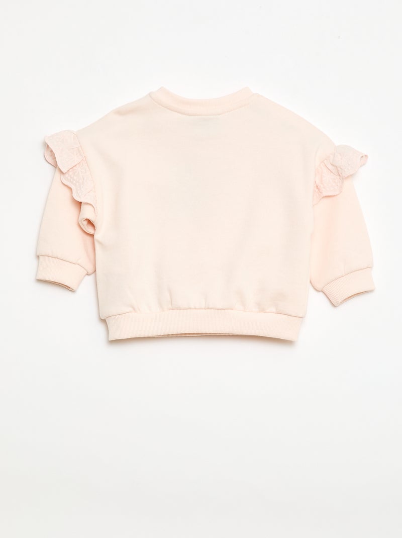 Sudadera 'Minnie' 'Disney' de manga larga con volantes bordados Rosa - Kiabi