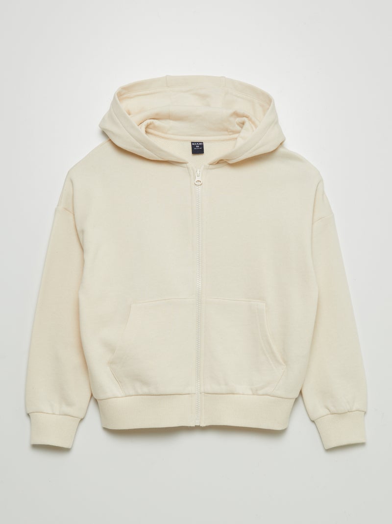 Sudadera mixta con capucha y cremallera BLANCO - Kiabi
