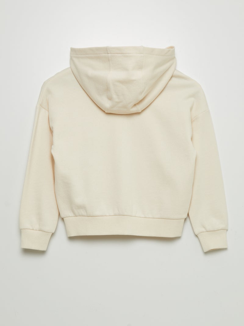 Sudadera mixta con capucha y cremallera BLANCO - Kiabi