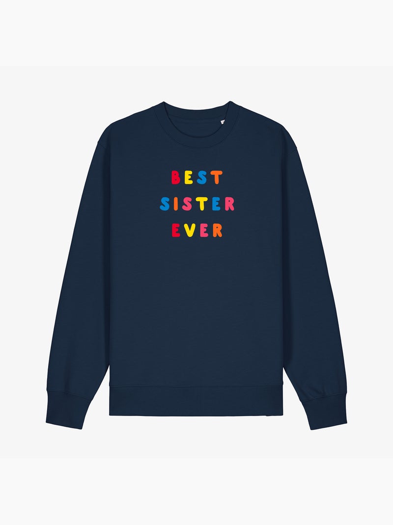 Sudadera Mujer - BEST SISTER EVER COLORÉE WAF Azul marino - Kiabi