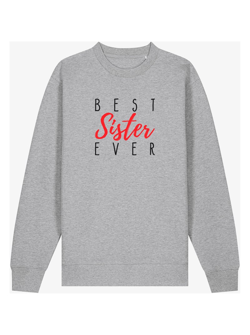 Sudadera Mujer - BEST SISTER EVER Gris jaspeado - Kiabi