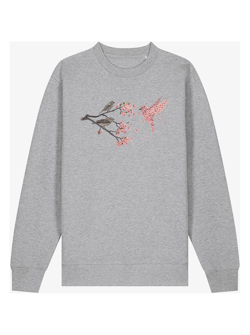 Sudadera Mujer - BLOSSOM BIRD Gris jaspeado - Kiabi