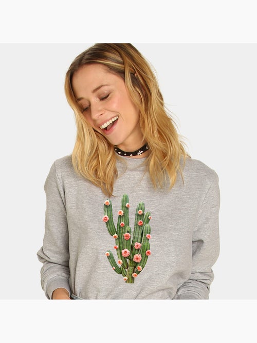 Sudadera Mujer - CACTUS AND ROSES - Kiabi Sudadera Mujer - CACTUS AND ROSES - Kiabi
