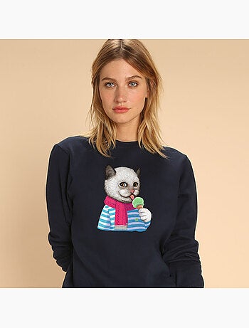 Sudadera Mujer - CAT AND ICE CREAM