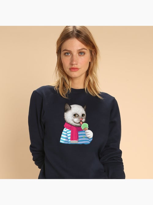Sudadera Mujer - CAT AND ICE CREAM - Kiabi Sudadera Mujer - CAT AND ICE CREAM - Kiabi