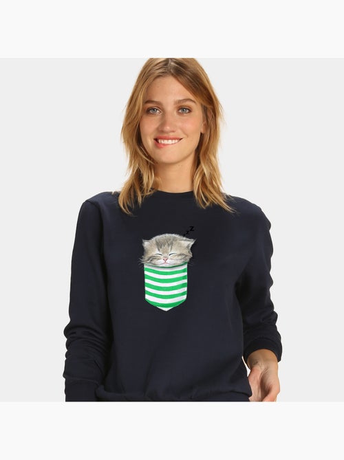 Sudadera Mujer - CAT IN THE POCKET - Kiabi