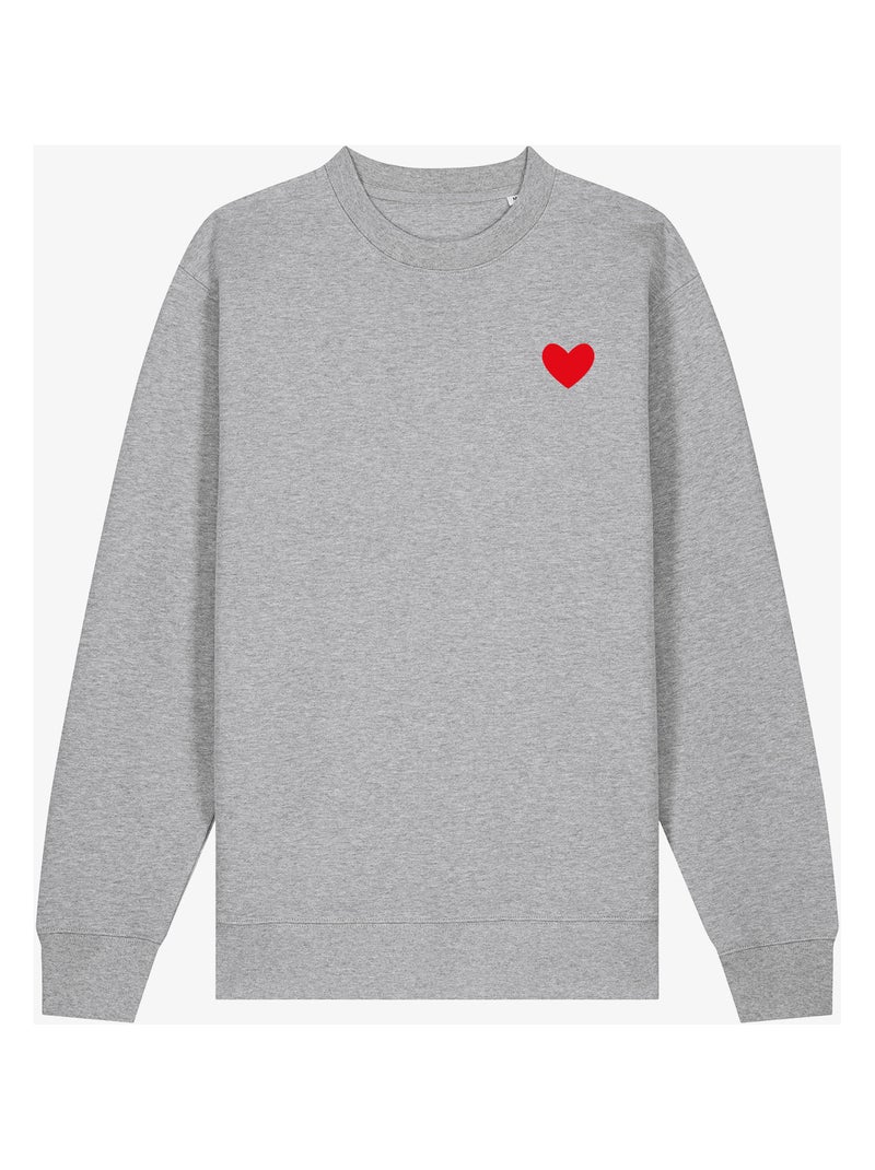 Sudadera Mujer - DESSIN PETIT COEUR Gris jaspeado - Kiabi