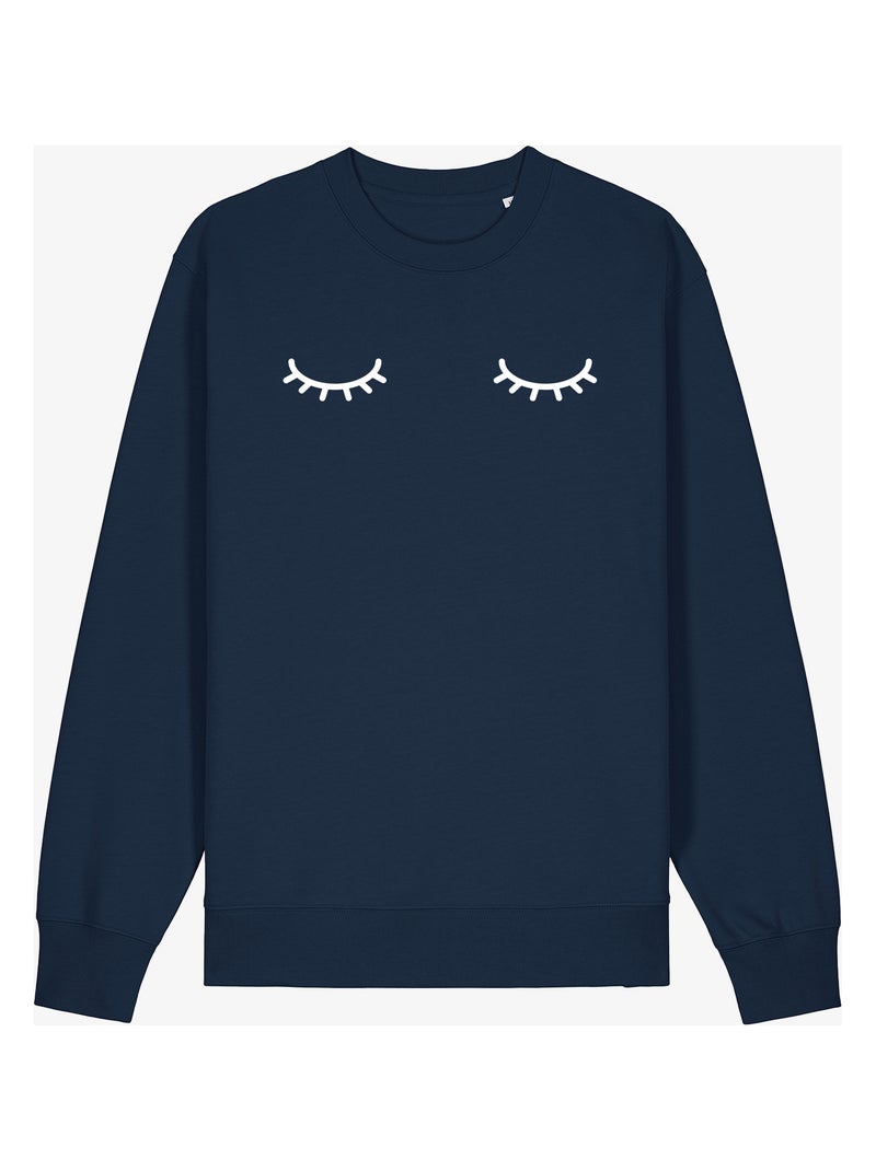 Sudadera Mujer - EYES CLOSED Azul marino - Kiabi