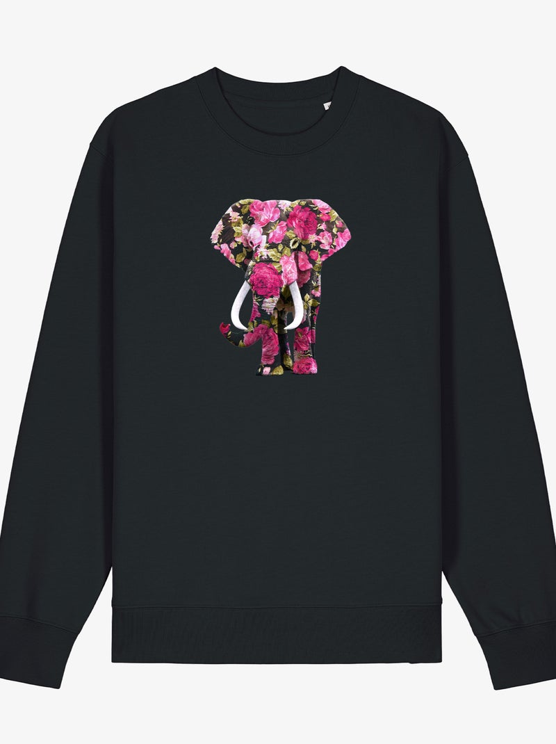 Sudadera Mujer - FLORAL ELEPHANT Negro - Kiabi