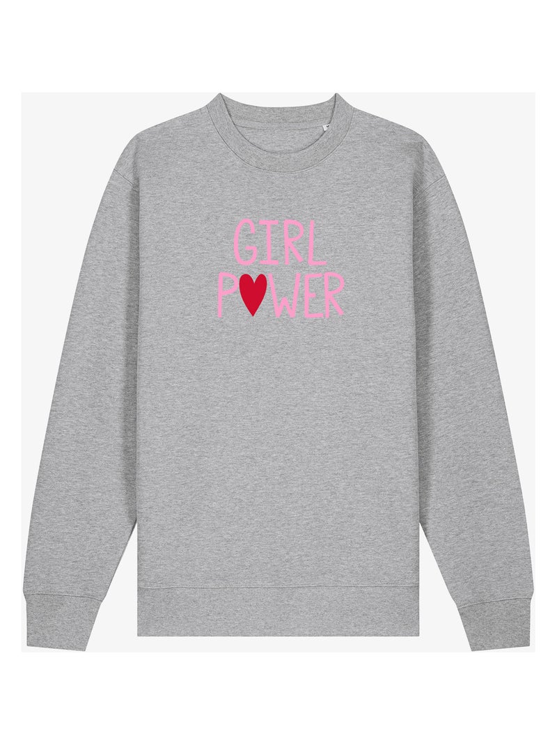Sudadera Mujer - GIRL POWER MPT Gris jaspeado - Kiabi