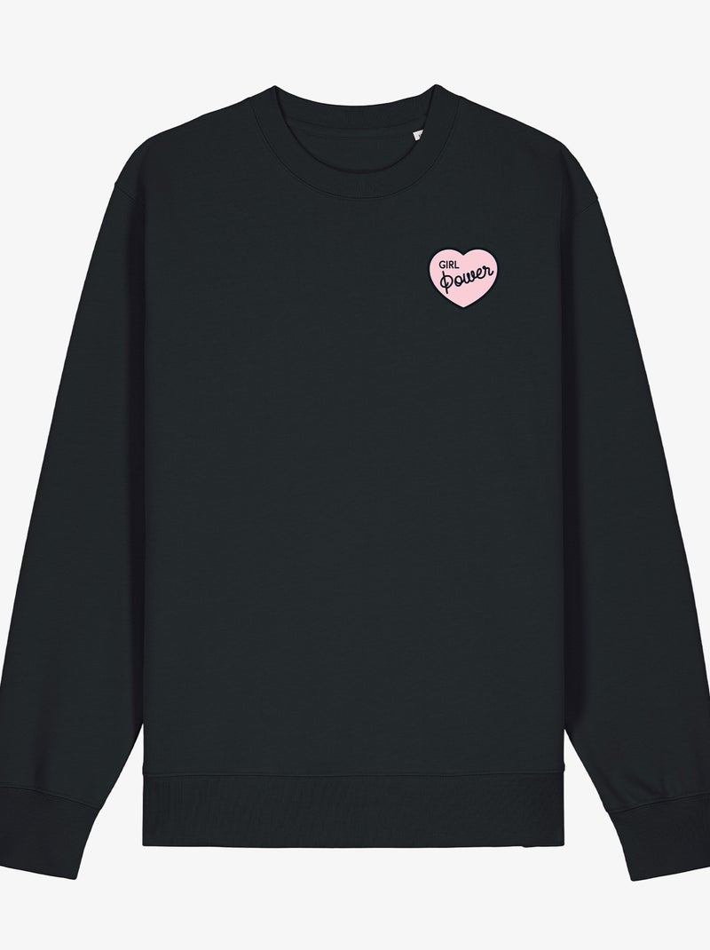 Sudadera Mujer - GIRL POWER PINK HEART Negro - Kiabi