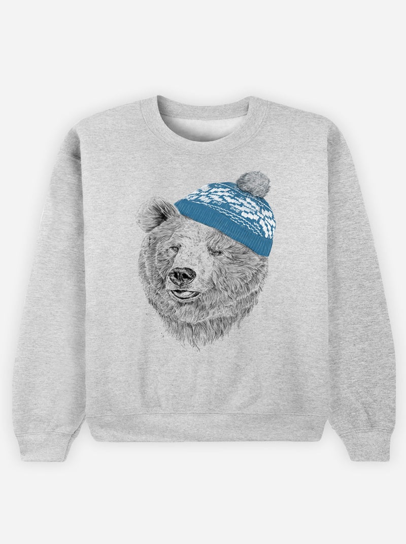 Sudadera Mujer - HELLO WINTER Gris jaspeado - Kiabi
