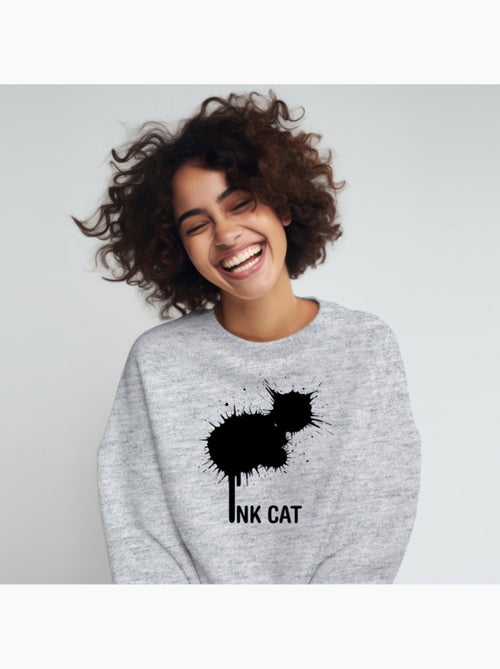 Sudadera Mujer - INK CAT - Kiabi Sudadera Mujer - INK CAT - Kiabi