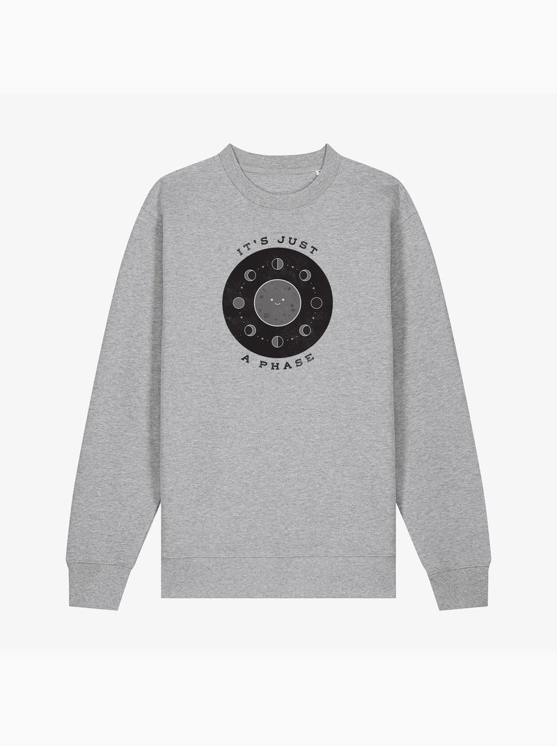 Sudadera Mujer - IT S JUST A PHASE Gris jaspeado - Kiabi