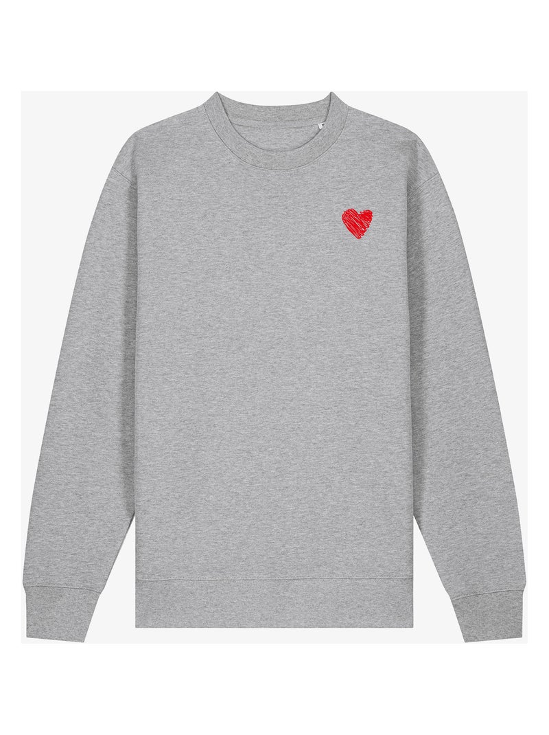Sudadera Mujer - LITTLE HEART Gris jaspeado - Kiabi