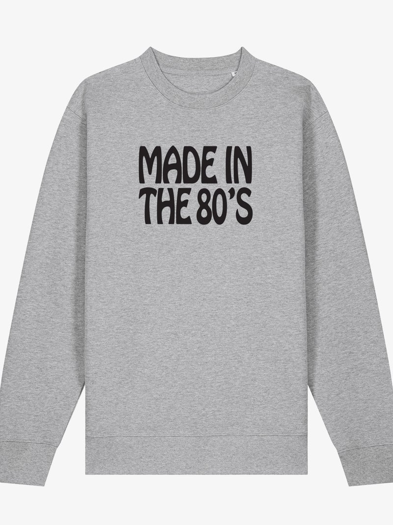 Sudadera Mujer - MADE IN THE 80 Gris jaspeado - Kiabi