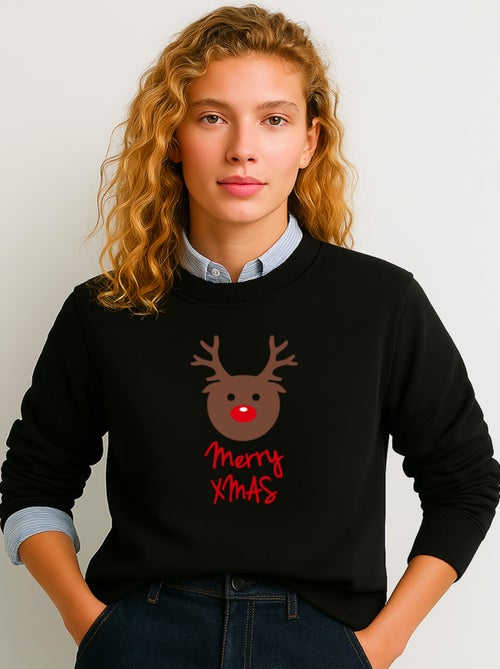 Sudadera Mujer - MERRY XMAS RENNE - Kiabi Sudadera Mujer - MERRY XMAS RENNE - Kiabi