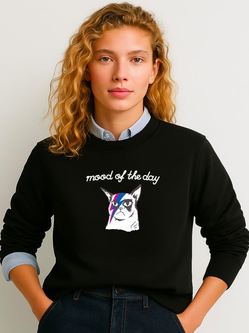 Sudadera Mujer - MOOD OF THE DAY CAT - Kiabi Sudadera Mujer - MOOD OF THE DAY CAT - Kiabi