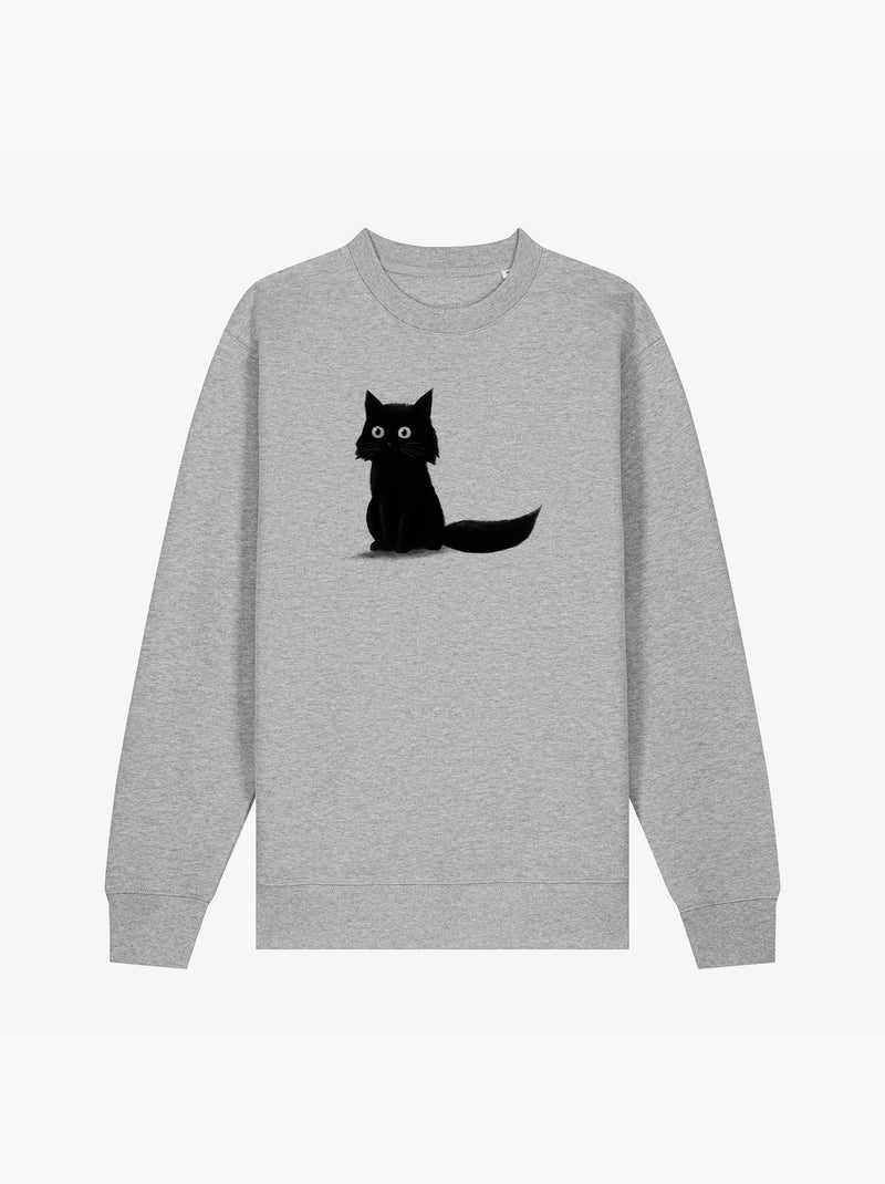 Sudadera Mujer - SITTING CAT Gris jaspeado - Kiabi