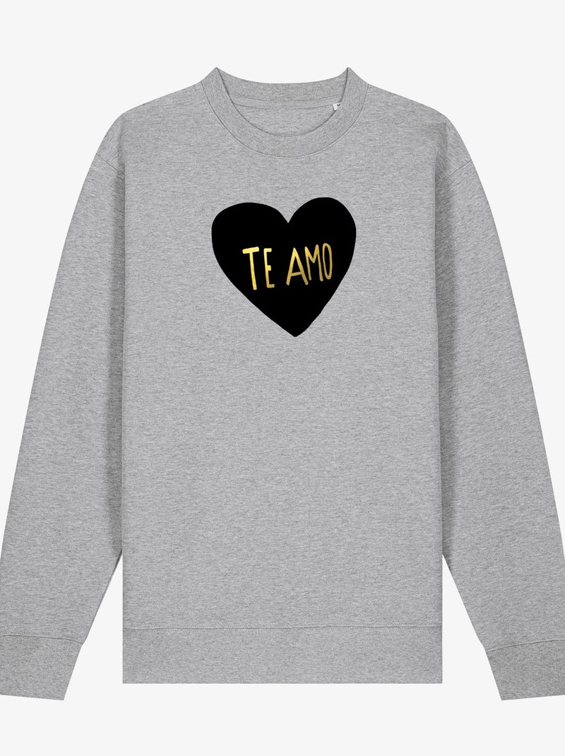 Sudadera Mujer - TE AMO Gris jaspeado - Kiabi