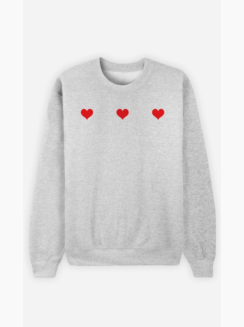 Sudadera Mujer - TROIS PETITS COEURS Gris jaspeado - Kiabi