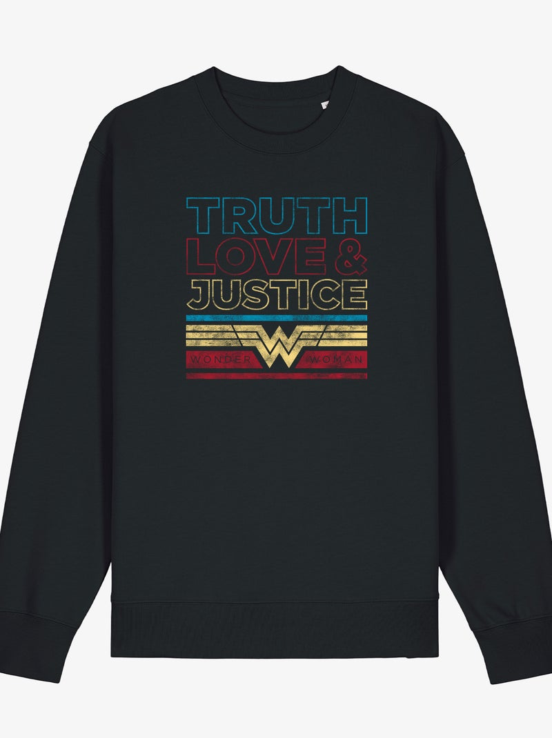 Sudadera Mujer - TRUTH LOVE & JUSTICE WONDER WOMAN Negro - Kiabi