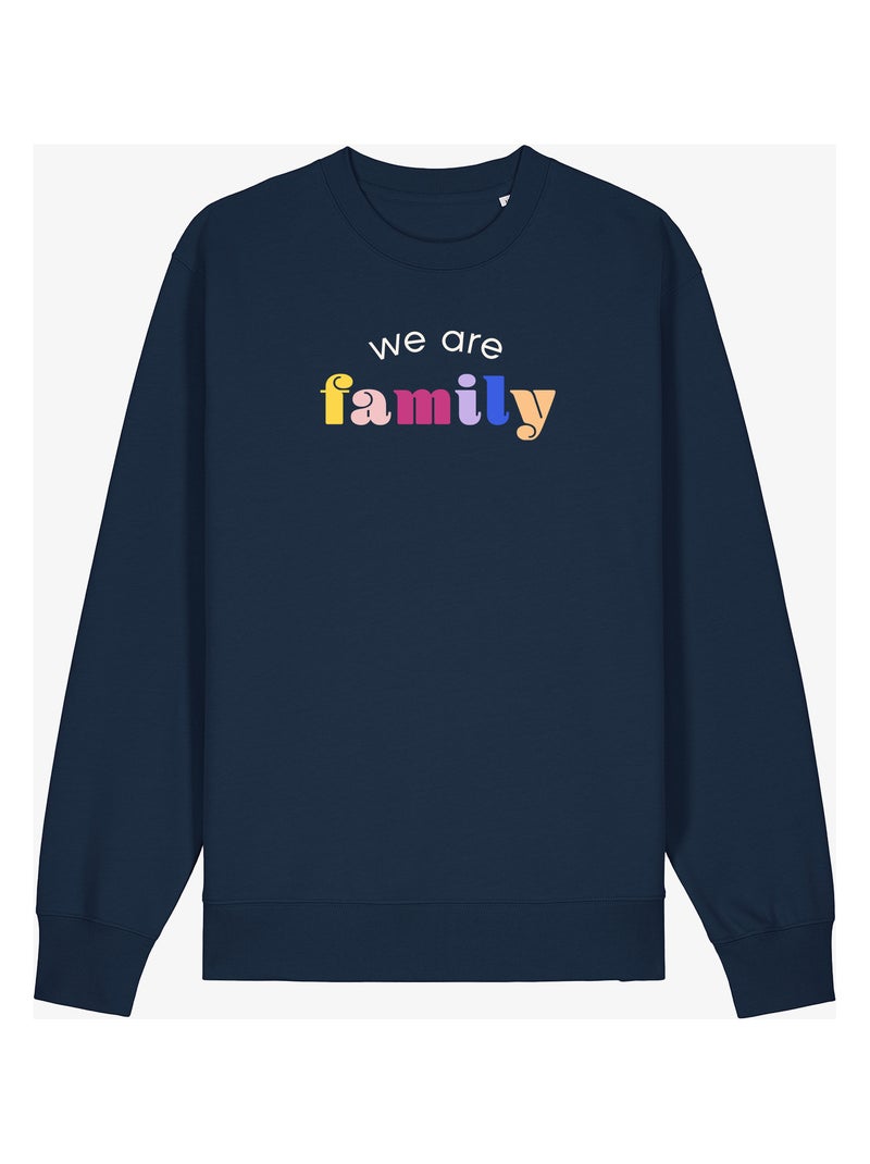 Sudadera Mujer - WE ARE FAMILY Azul marino - Kiabi