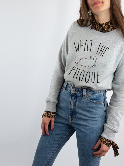 Sudadera Mujer - WHAT THE PHOQUE - Kiabi Sudadera Mujer - WHAT THE PHOQUE - Kiabi
