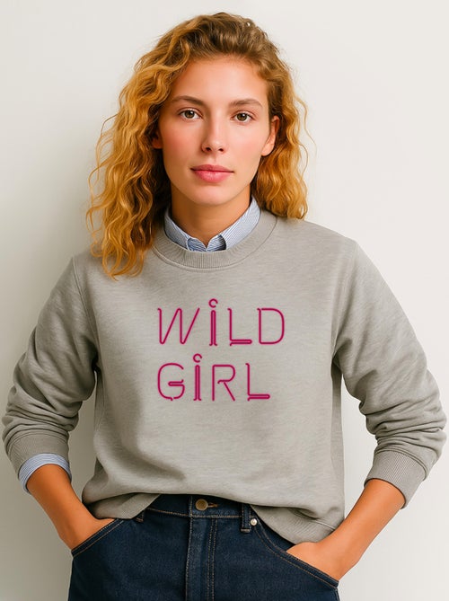 Sudadera Mujer - WILD GIRL - Kiabi Sudadera Mujer - WILD GIRL - Kiabi