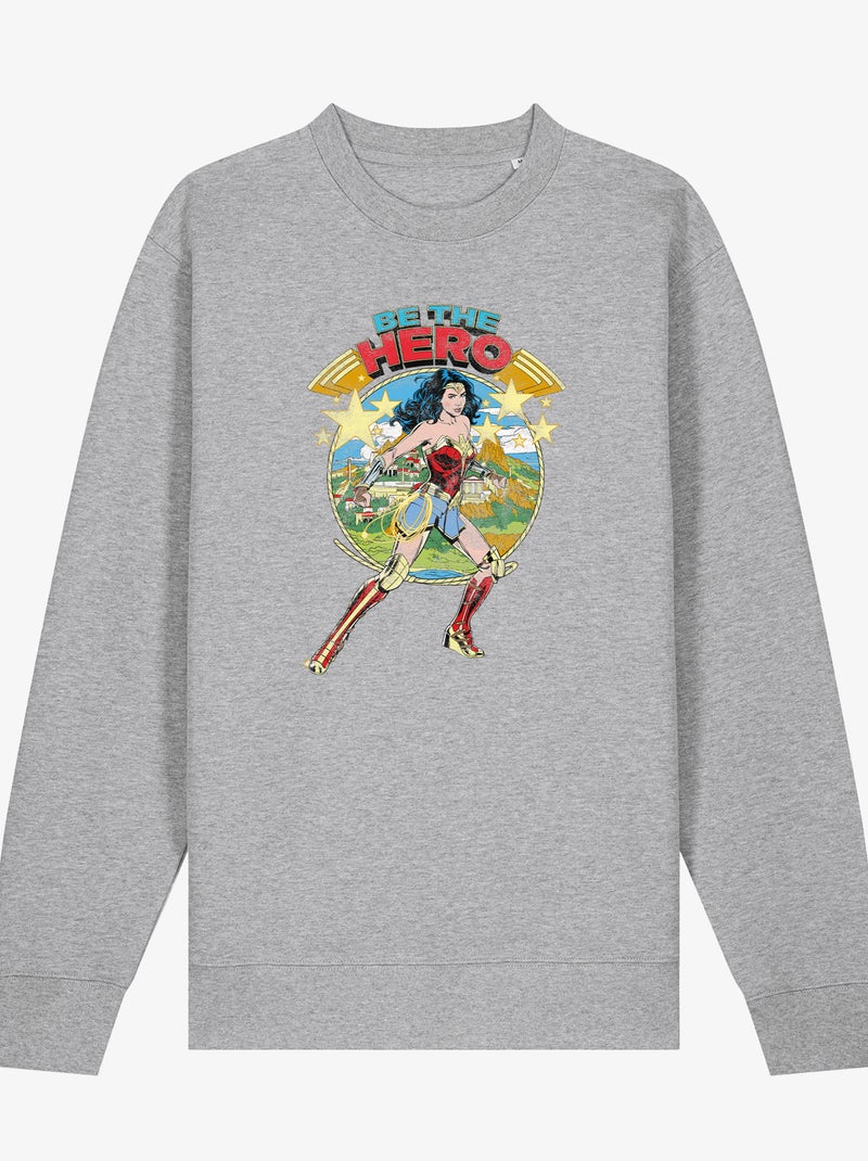 Sudadera Mujer - WONDER WOMAN BE THE HERO Gris jaspeado - Kiabi
