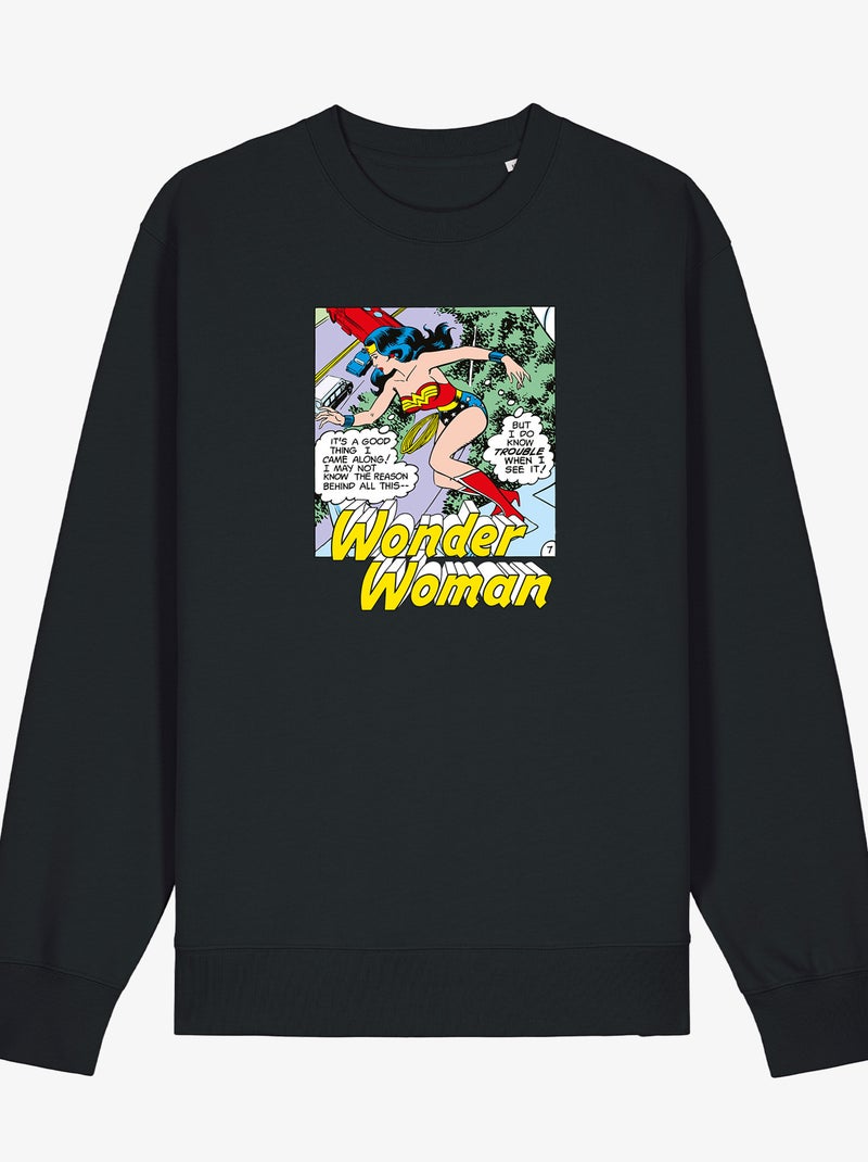 Sudadera Mujer - WONDER WOMAN I DO KNOW TROUBLE WHEN I SEE IT Negro - Kiabi