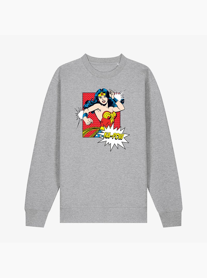 Sudadera Mujer - WONDER WOMAN KA POW Gris jaspeado - Kiabi
