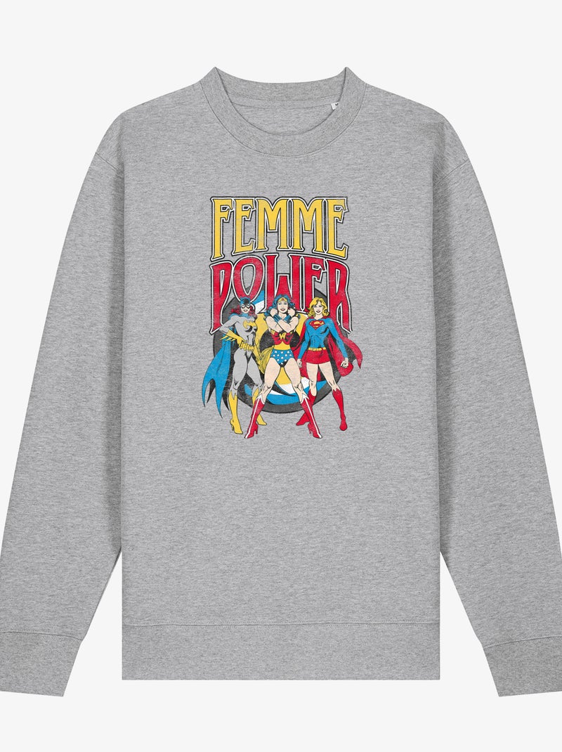 Sudadera Mujer - WONDER WOMAN Mujer POWER Gris jaspeado - Kiabi