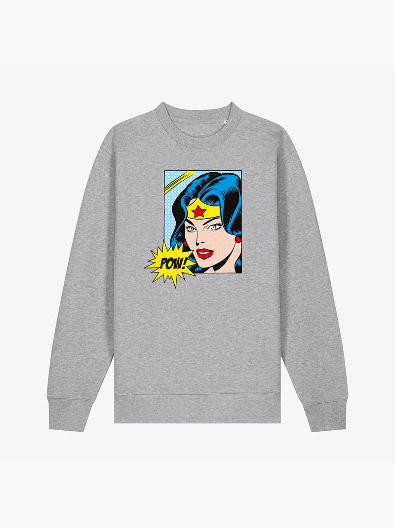 Sudadera Mujer - WONDER WOMAN POW Gris jaspeado - Kiabi