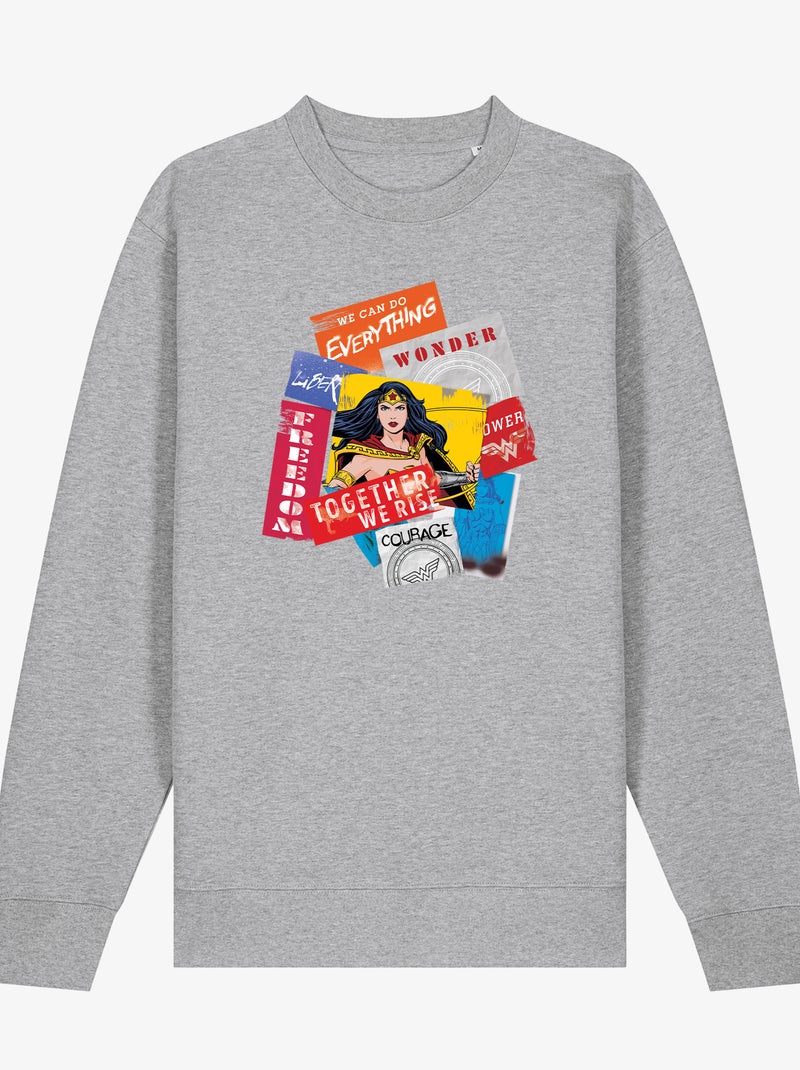 Sudadera Mujer - WONDER WOMAN TOGETHER WE RISE Gris jaspeado - Kiabi