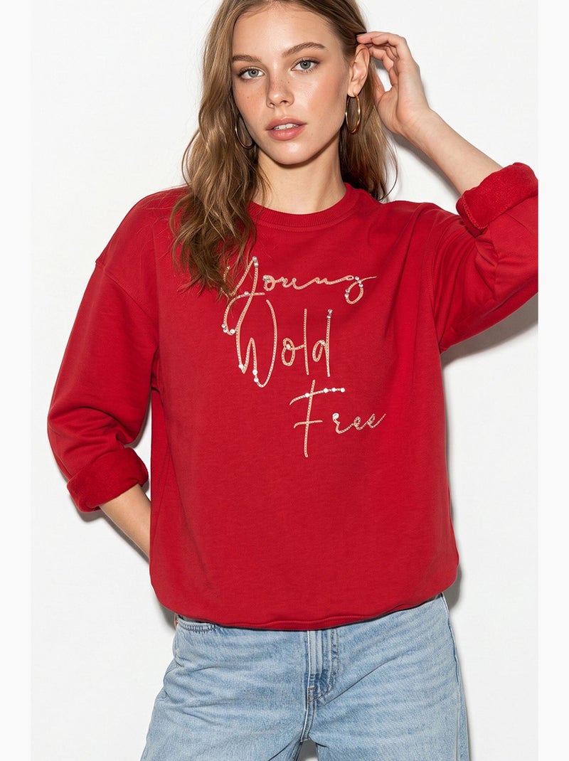 Sudadera mujer lucci Rojo - Kiabi