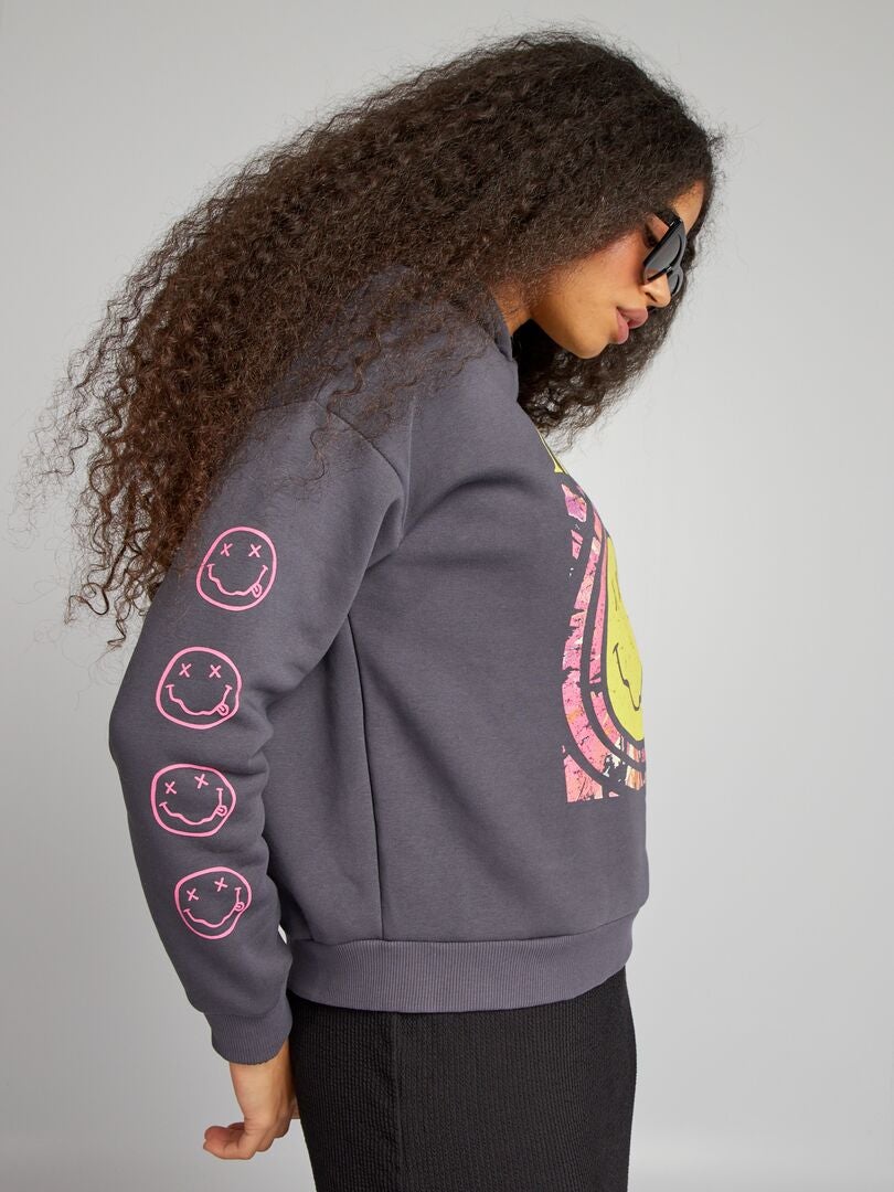 Sudadera Primark Nirvana Stone Wash Mujer Gris Para Sudadera