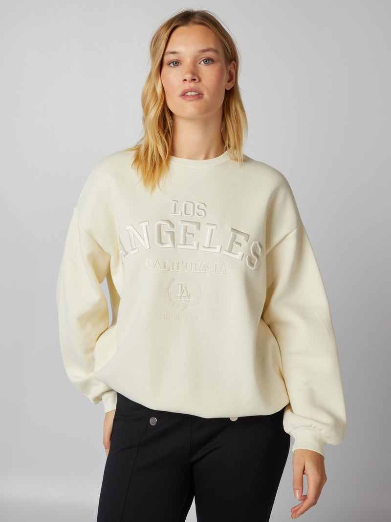 Sudadera oversize BLANCO - Kiabi