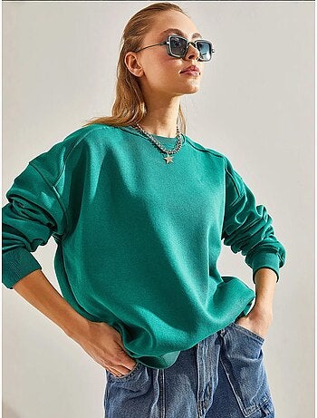 Sudadera oversize cepillada de tres hilos lucci