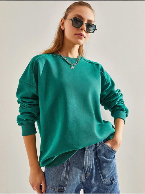 Sudadera oversize cepillada de tres hilos lucci - Kiabi