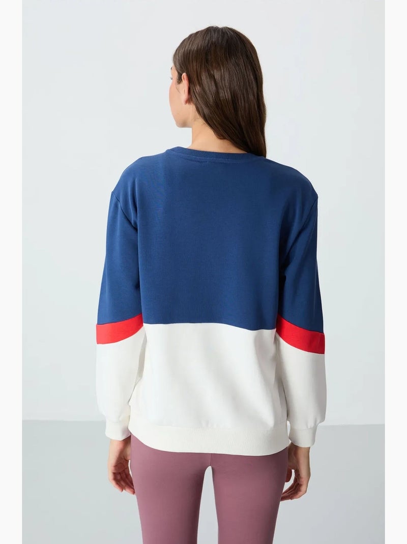 Sudadera oversize color block con cuello redondo tommy Azul marino - Kiabi
