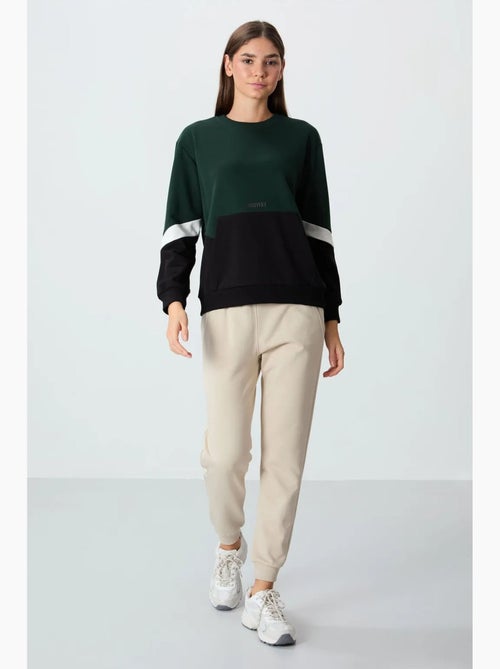 Sudadera oversize color block con cuello redondo tommy - Kiabi