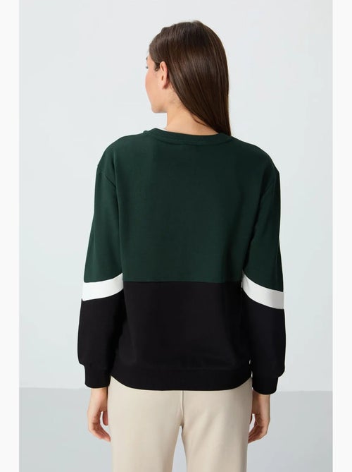 Sudadera oversize color block con cuello redondo tommy - Kiabi